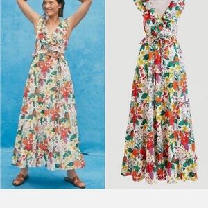 J. Crew Ruffle Front Maxi Dress Ratti Island Botanical Floral